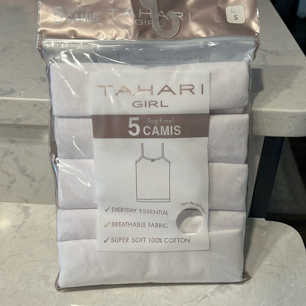 NWT Tahari girls white camis